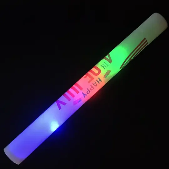 4th of July Glow Sticks – Patriotic Foam LED Light Sticks – 360° Full-Color Print – 50 PCS Bulk