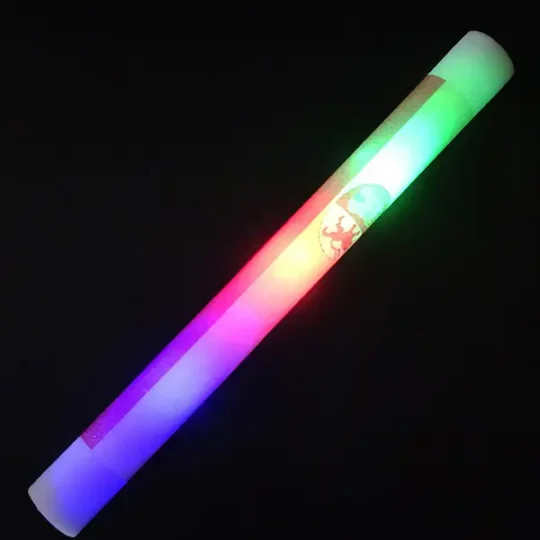 Spain Flag Foam Glow Sticks – 360 Degree LED Printed – 50 PCS Bulk Wholesale