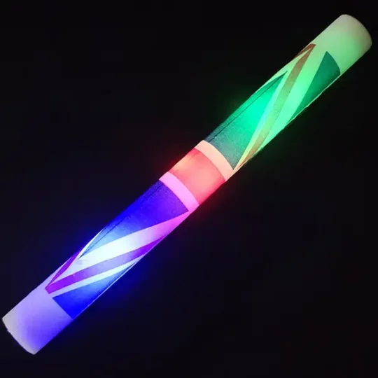 UK Flag LED Foam Glow Sticks – 360 Degree Full-Color Printed – 50 PCS for Events in the UK