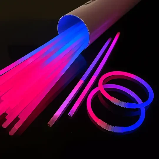 Bulk glow bracelets – blue pink 8 inch, 100 per tube