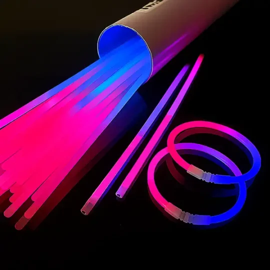 cheap glow bracelets – blue red 8 inch, 100 per tube