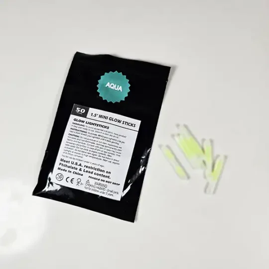 1.5" Glow Sticks Aqua (50) - Image 2